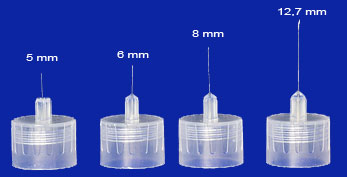 Tamaños de agujas de insulina Tamaños de agujas de insulina