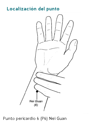 Digitopresi&oacute;n al punto punto de acupuntura pericardio