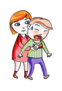 Persona cogiendo al atragantado por detr&aacute;s y apret&aacute;ndo debajo del estern&oacute;n