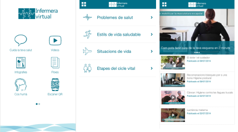 Pantalles men&uacute; APP