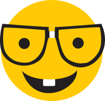 Emoticono cara de empoll&oacute;n