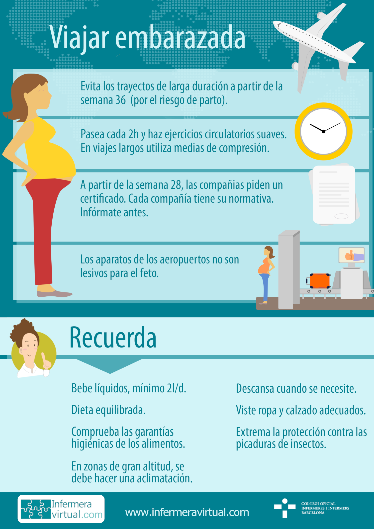 Infograf&iacute;a: Consejos paraa viajar embarazada