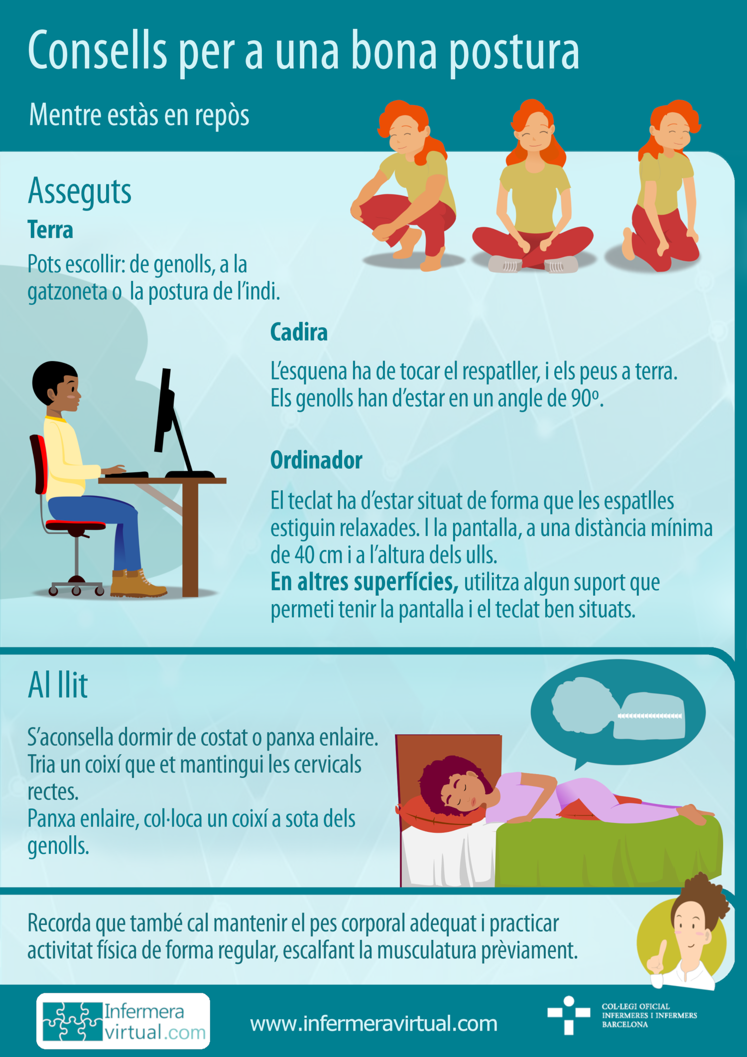 Infografia higiene postural en rep&ograve;s