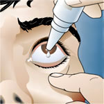 administraci&oacute;n colirio parte interna p&aacute;rpado inferior