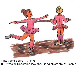 Ni&ntilde;as haciendo ballet pintado por Laura de a&ntilde;os